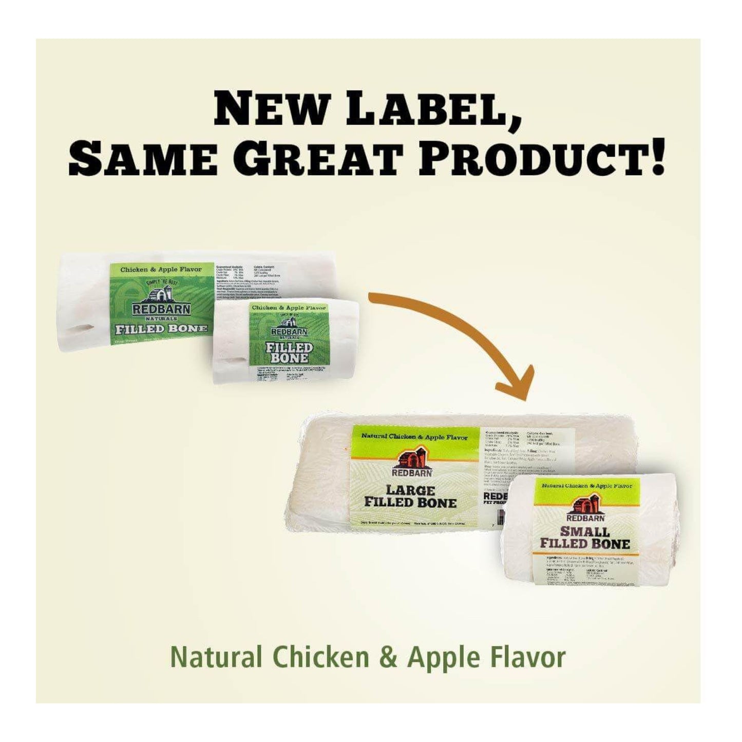 Redbarn Natural Filled Bone - Chicken & Apple Flavour