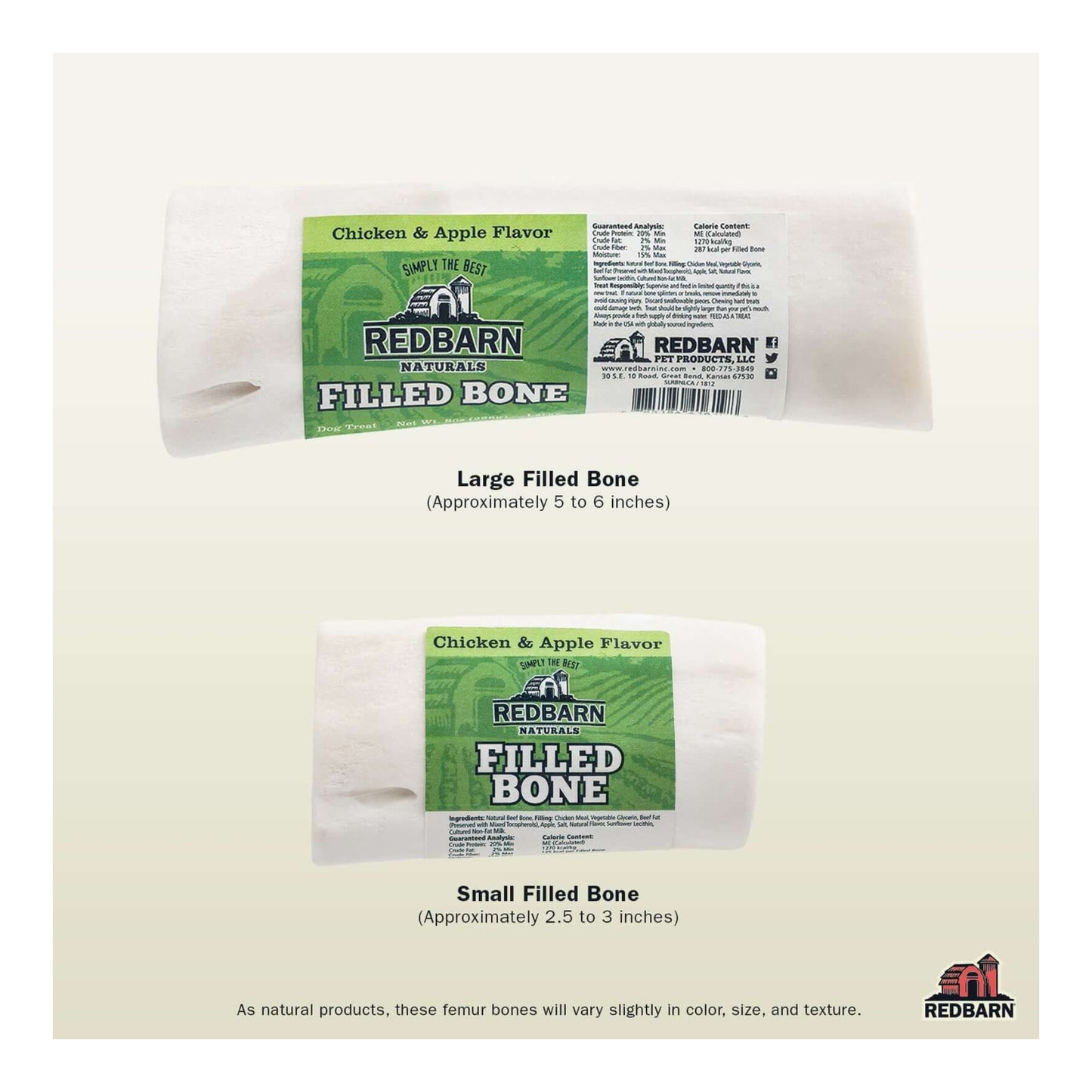 Redbarn Natural Filled Bone - Chicken & Apple Flavour