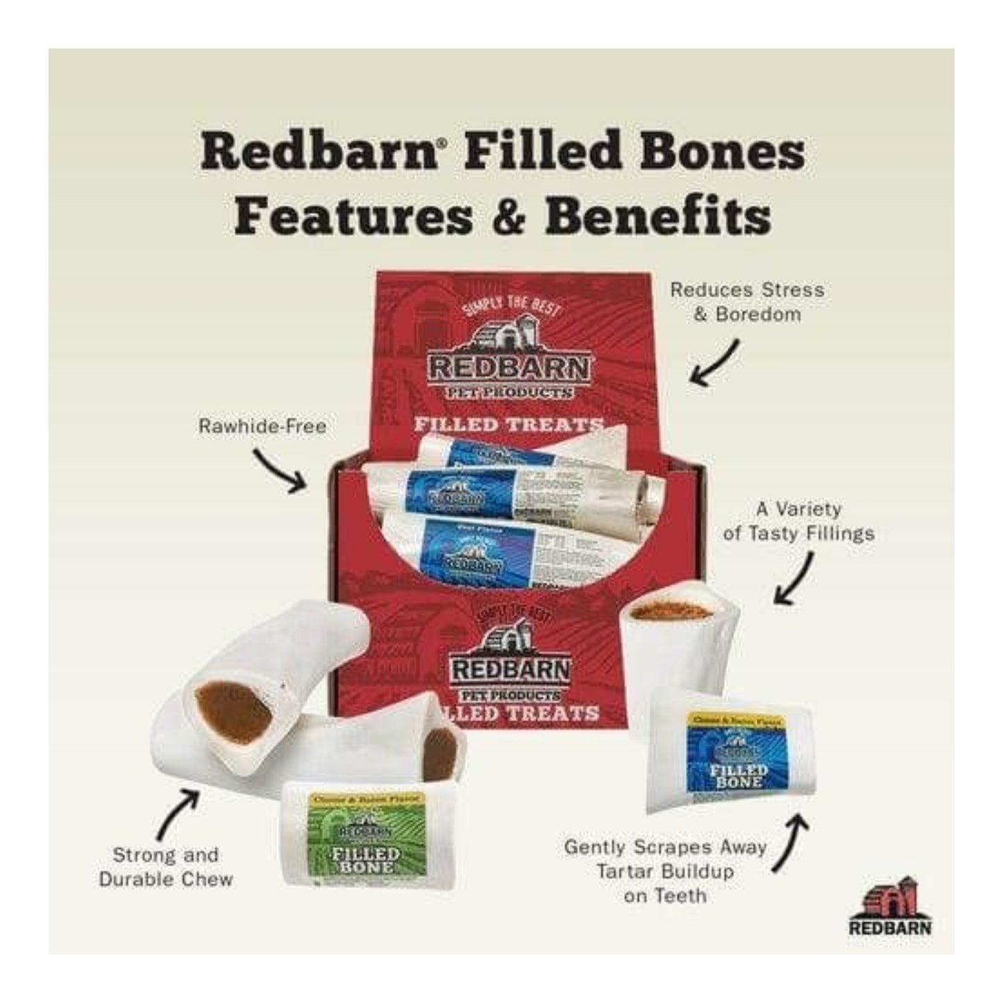 Redbarn Filled Bone Peanut Butter
