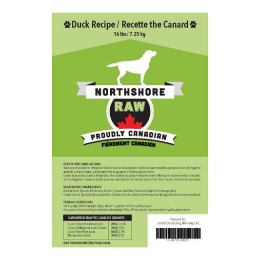 Northshore Raw Duck Recipe Dog